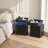 Night Stand with Charging Station LED Nightstand with Storage Drawers Set of 2