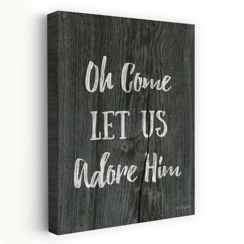 Oh Come Let Us Adore him - Art contemporain de Noël Oh Come Let Us Adore him, H 48 po x l 32 po