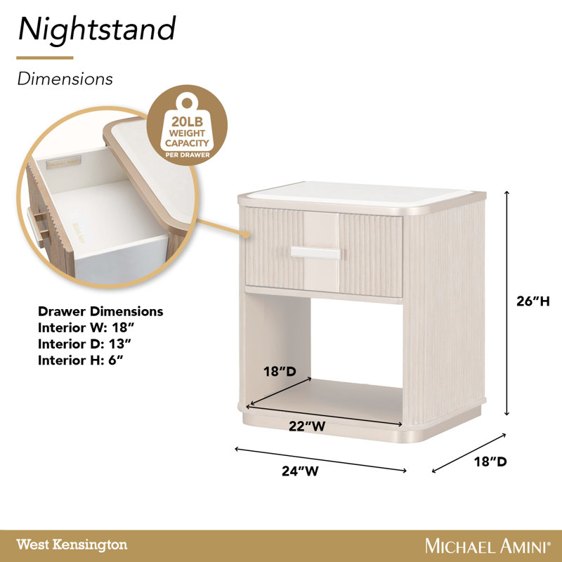 West Kensington 1-Drawer Nightstand - Sea Salt Caramel, Tan