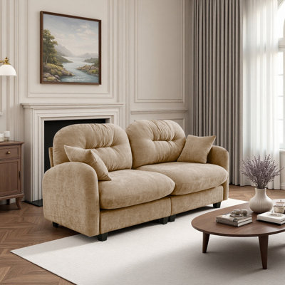 Loveseat Cloud Modular Sectional Couches, Chenille Fabric, Ergonomic Design, High-density Foam High Quality Wooden Base, Fits Bedrooms, Living Rooms,