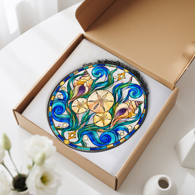 «Sand Dollars and Seashells in Blue St vitra», art mural sur toile