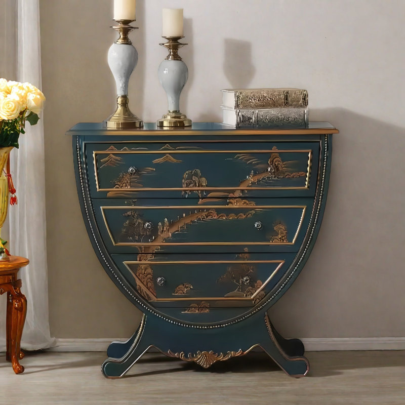 Elegant Design Hand-Painted 3-Drawer Accent Chest