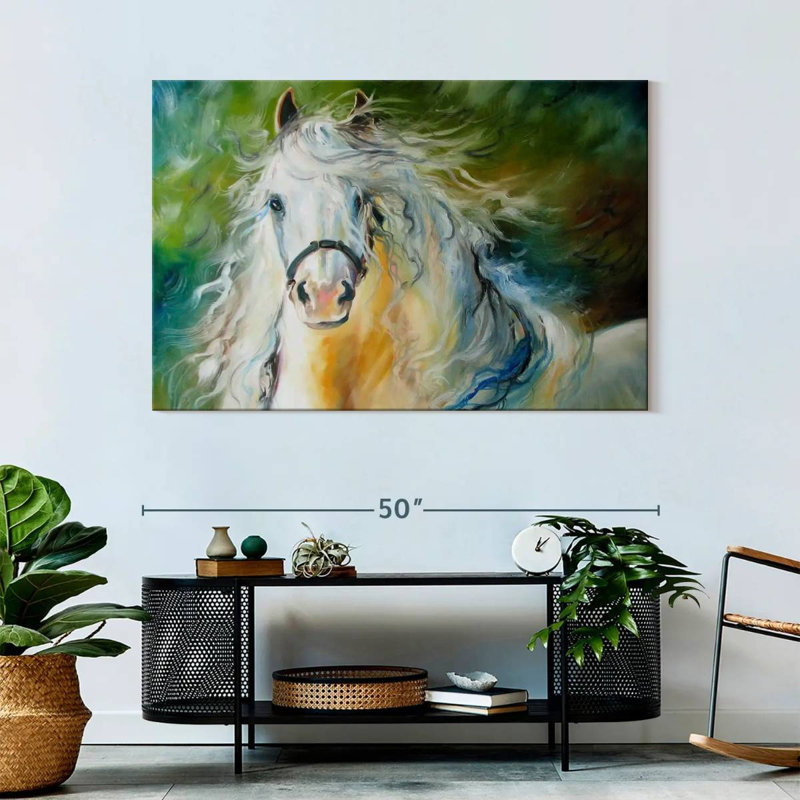 Brampt White Cloud The Andalusian Stallion, 32" H x 48" W