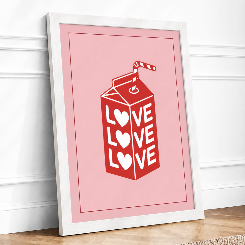 Love in a Carton Modern - Framed Print, A3 - 42.0 x 29.7 cm, White