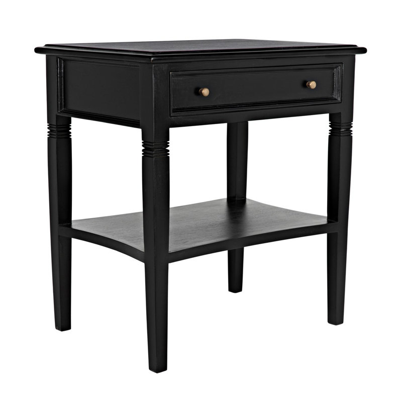 Oxford Solid Wood End Table, Hand Rubbed Black