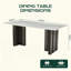 Table de salle à manger rectangulaire, style moderne, verre trempé avec plateau de table en marbre, pieds de table brossés mat, convenant à 4 à 6 personnes