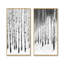 Forêt de bouleaux, art mural 2 pièces, toile de forêt enneigée, forêt de bouleaux en hiver-423610593-423610597