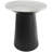 White Marble Geometric Side End Accent Table with Black Wooden Base