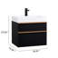 Meuble-lavabo mural noir de 36 po avec lavabo en acrylique intégré, 2 tiroirs à fermeture en douceur, pré-assemblé, conception flottante moderne, poignées bicolores, style rangement organisé, cloisons en bois massif-1777439931