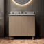 Meuble-lavabo autoportant de 76 cm avec lavabo, comptoir en granit naturel, aspect bois Heidelberg-349310668