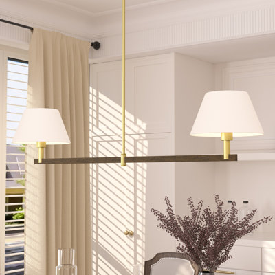 Lustre avec abat-jour 2 lumières Nwamah