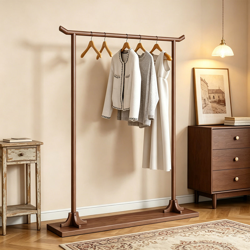 Vintage Pine Wood Coat Rack, Brown