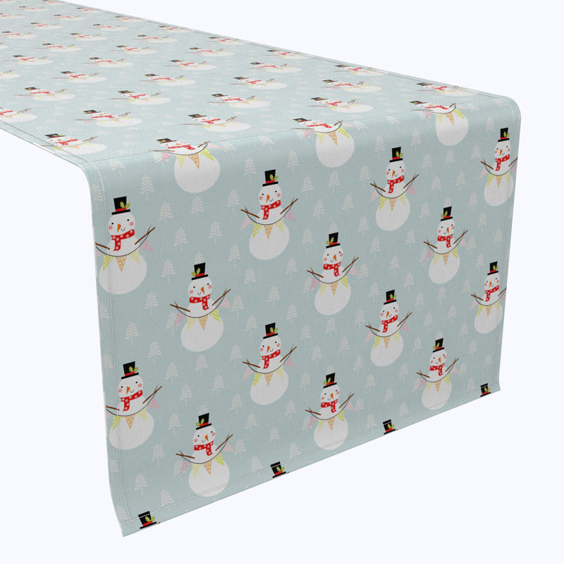 Emmariah  Table Runner, 100% Cotton, Holiday Snowmen, 72" x 16"