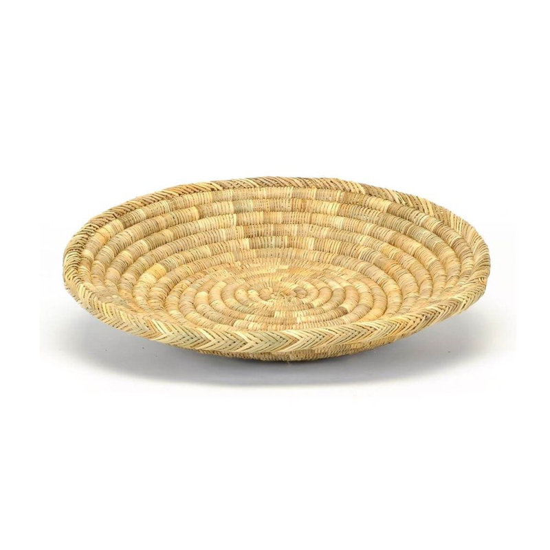 PETIT PANIER ENROULÉ ROND, 7 po L x 7 po P x 2,5 po H, Jaune clair