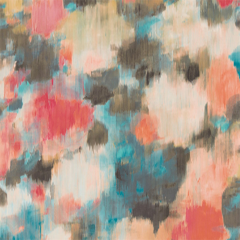 Exuberance Wallpaper, Coral/Turquoise