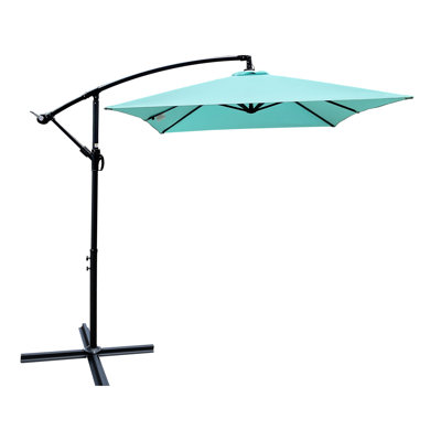 Rectangle Patio Umbrella 2X3m Solar Led - , Color Fastness Level 4, For Deck Backyard Pool 26 Lights Steel Pole, Water , Outdoor Garden