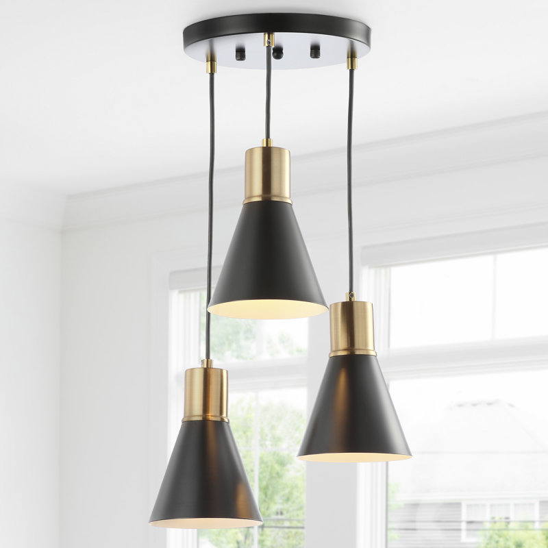 Luminaire suspendu conique à 3 lumières Zurcher