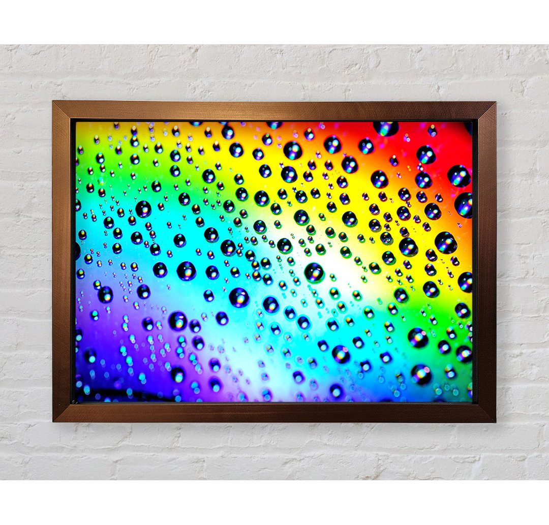 Gerahmtes Wandbild Rainbow Raindrops