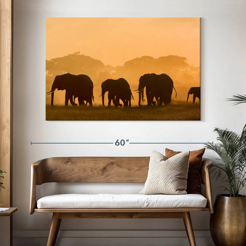 Arney African Elephants Silhouette
