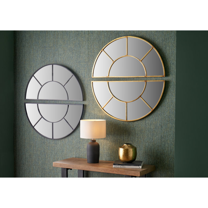 Jamilee Half Moon Sectional Accent Mirror, Gold