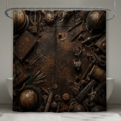 Rideaux de douche extra longs de la collection Vintage Explorers