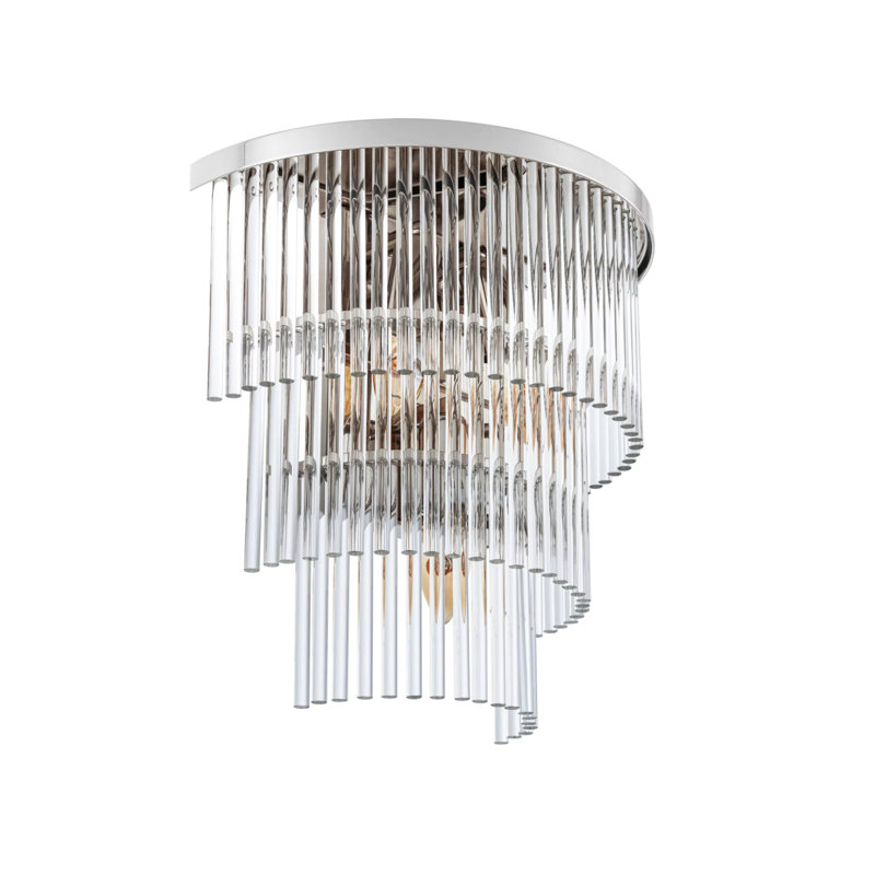 East 3 - Light Flush Mounted Sconce, Silver