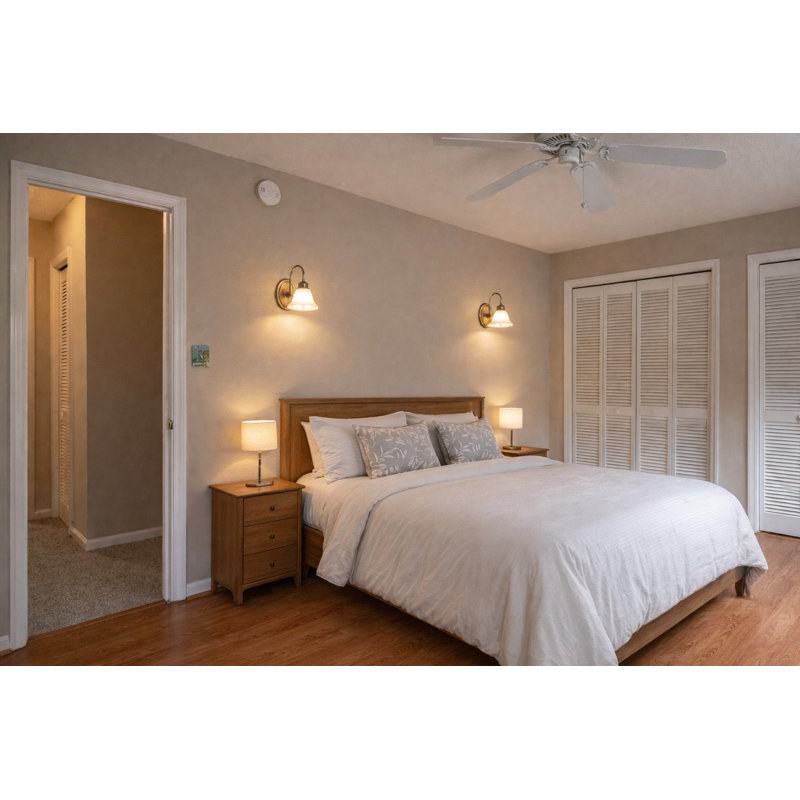 Brazell 1-Light Dimmable Antique Brass Armed Sconce Alabaster Style Glass