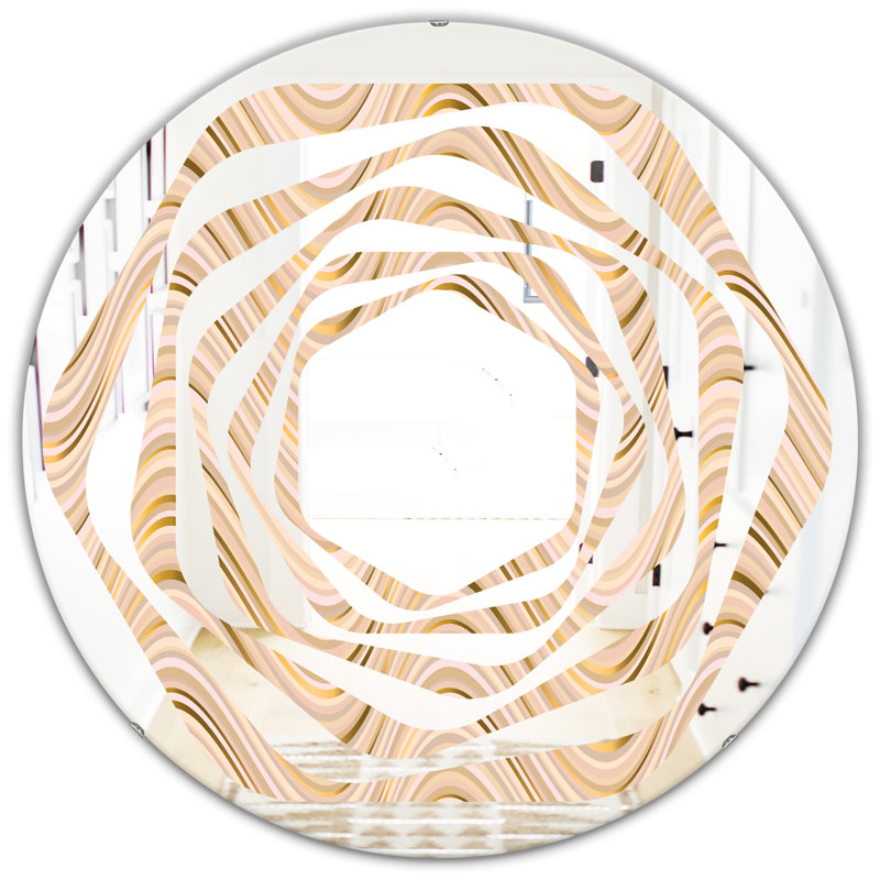 Miroir mural abstrait Abstract Waves Whirl, 23,6 po x 23,6 po