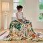 Couverture en coton - ourlet plié en jacquard teint en fil-119352440
