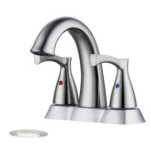 Robinet de lavabo de salle de bain avec bonde escamotable et 2 poignées