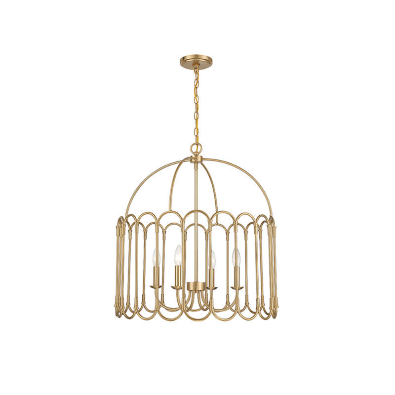 4-Light Chandelier, Laiton