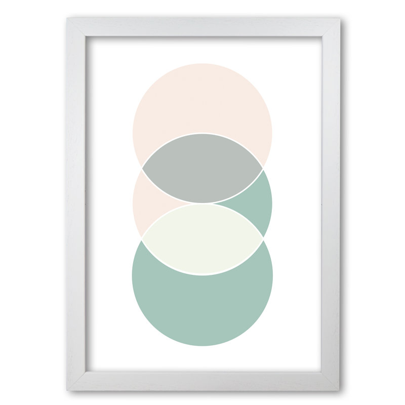 Abstract Circles - Print, 85 cm H x 60 cm W x 5 cm D, White Grain Frame