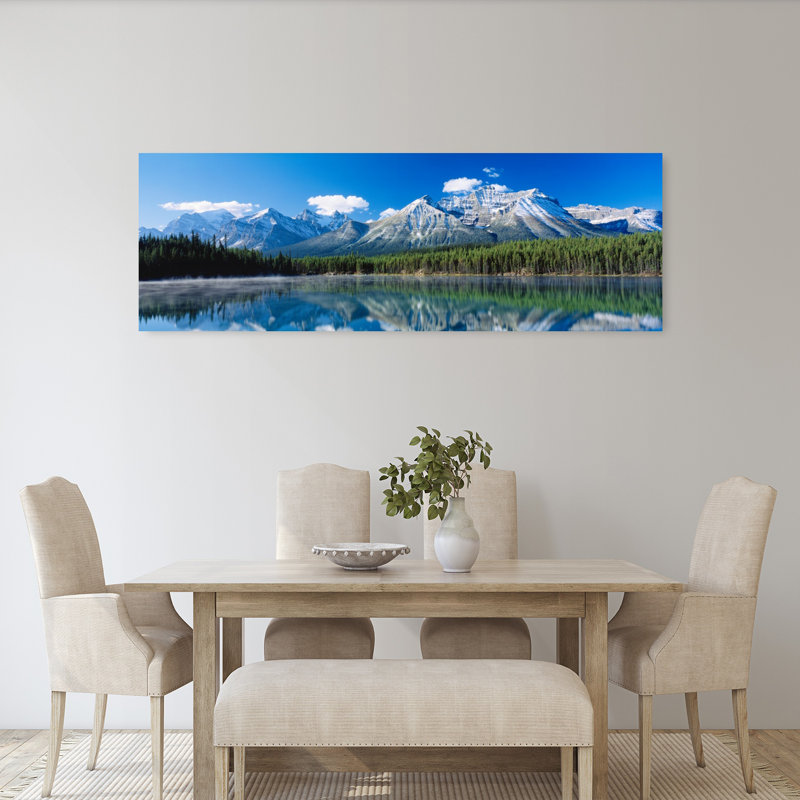 Art contemporain, paysage de forêt de pins, parc national d'Herbert, parc national Banff, H 20 po x l 60 po
