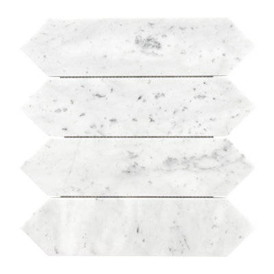Carrara White Spire 11 in. x 12 in. Honed Marble Mosaic Floor and Wall Tile