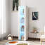 Armoire blanche avec lampe à bande en aluminium de 3 mm et panneau de particules de 15 mm de largeur, l 40 x 29 x H 170 cm, lampe pour matériaux stables, blanc, qualité pour le rangement