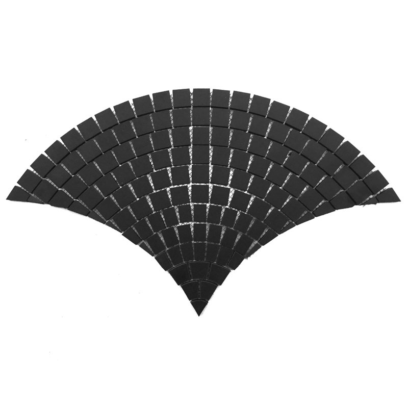 Shape 20" x 20" Ceramic Grid Mosaic Tile, Jet Black