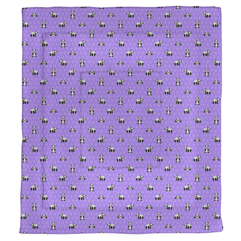 Édredon simple réversible Katelyn Elizabeth Panda, Édredon très grand, Mauve