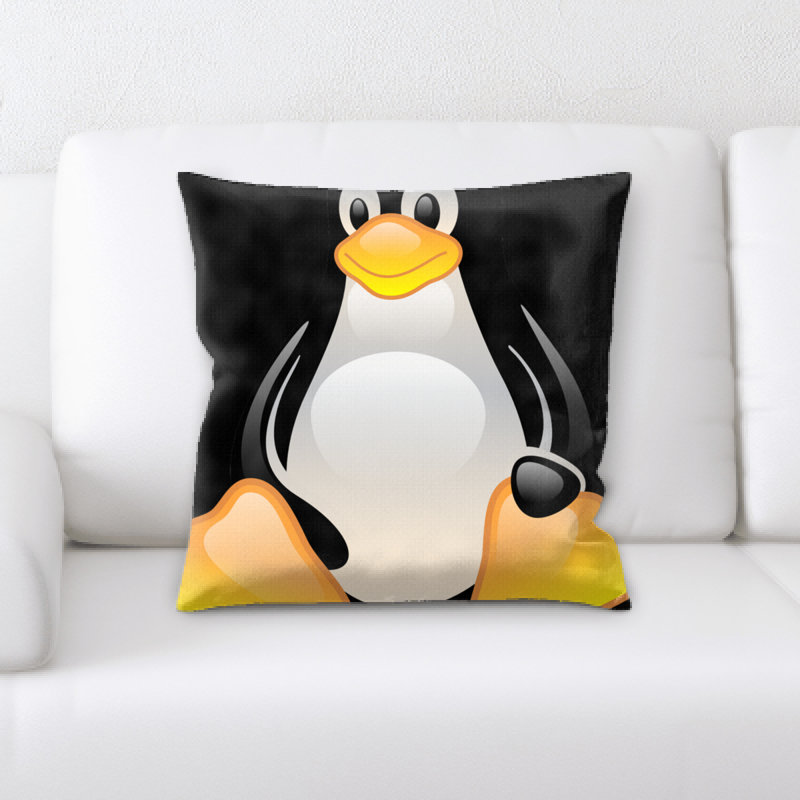 Coussin pingouin, Noir