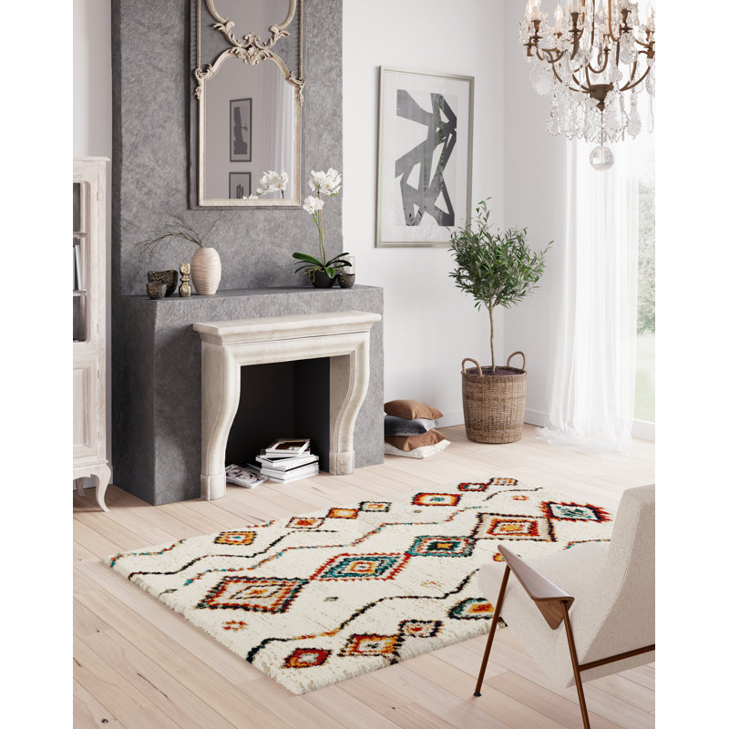 Allensville Geometric Shag Area Rug, Rectangle 120 x 170cm