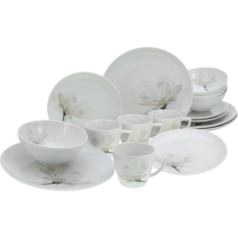 Home 16 Piece Porcelain China Dinnerware Set - Service for 4