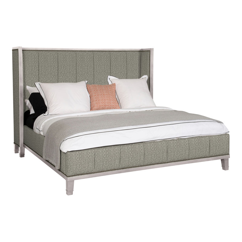 Mattingly Michael Weiss King Upholstered Panel Bed, Dove Gray, Tuck Graphite, Yes