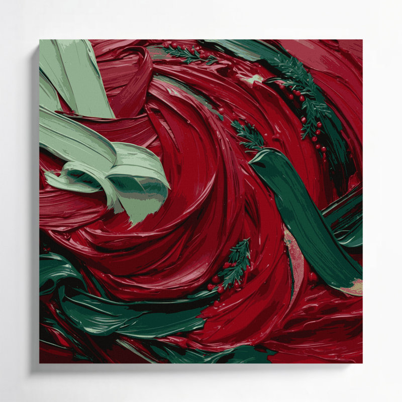 Art mural sur toile rouge, H 12 po x l 12 po