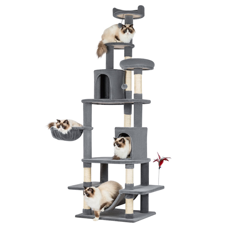 80" H Cat Tree, Gray