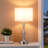 Mohin 20.7" Silver Touch Control Table Lamp With Usb And Bulb Included