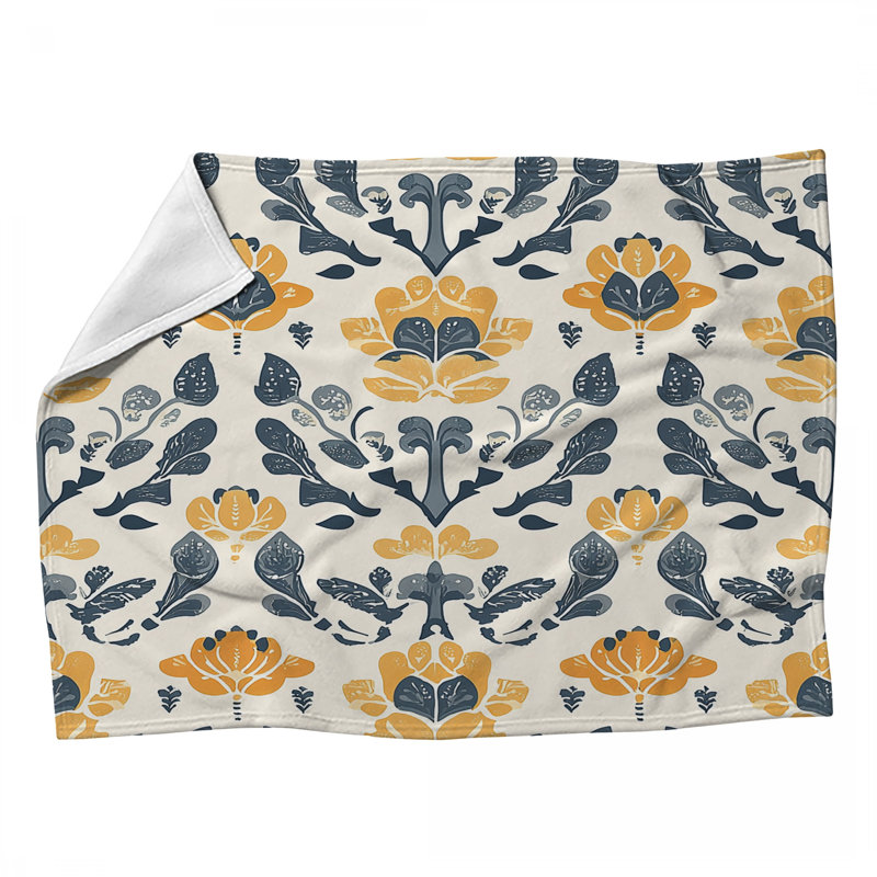 Jeté en molleton Leaves - Jetés naturels pour canapés ou lits, Floral, L 60 po x l 50 po