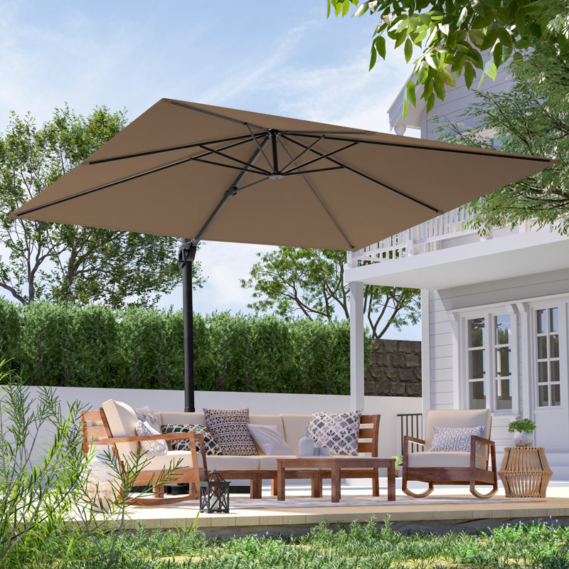 Parasol de patio en porte-à-faux 10x8FT, Taupe