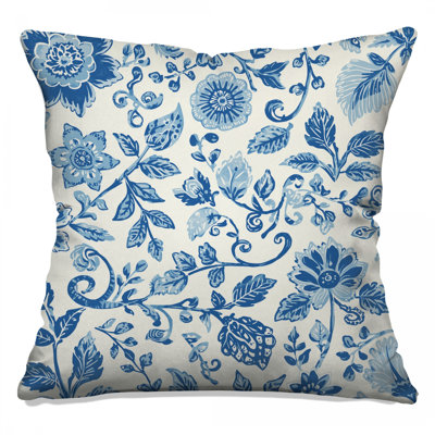 Coussins floraux bleus à double face