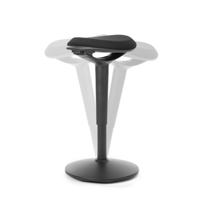 Nouhaus Poise Standing Desk Stool Chair, Height Adjustable Stool For Office And Classroom, Swivel Stool, Anti-slip Bottom Ergonomic Wobble Stool With Rocking Motion, Black