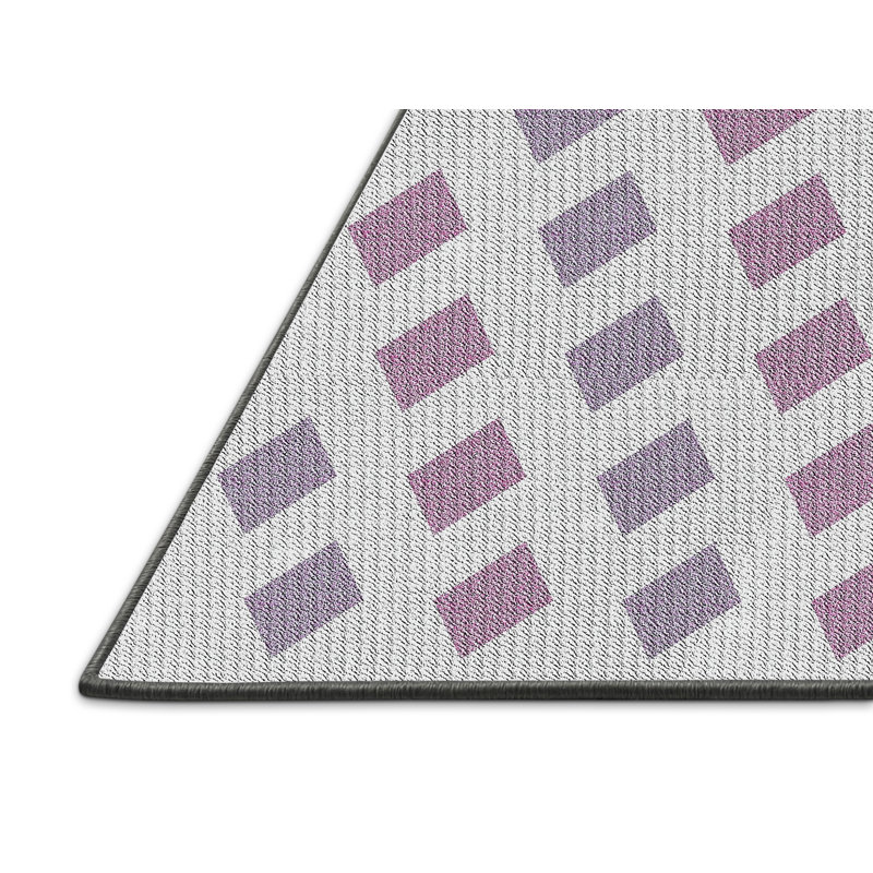 Tapis gris/zone rose à motifs Longmeadow, Rectangle 4 pi x 6 pi
