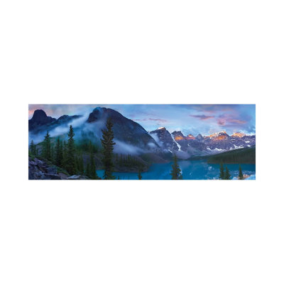 Panoramic View Of Wenkchemna Peaks And Moraine Lake, Valley Of Ten Peaks, Banff National Park, Alberta, Canada by Tim Fitzharris - Wrapped Canvas Panoramic Print
